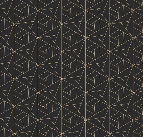 Golden Ramadan Vector Rhombus Swatch Texture. Graphique décoré foncé, motif de répétition de la technologie. Triangle rétro répétitif, Texture — Image vectorielle