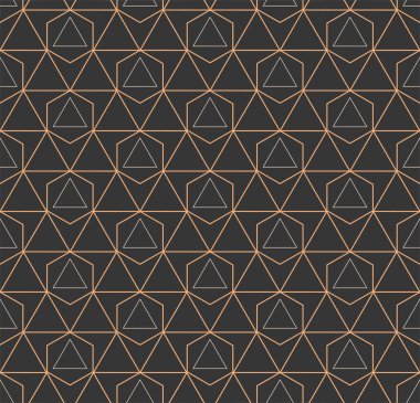 Tekrarlanan Asya Vektör Lüksü, Dekorasyon Şablonu. Aralıksız Zarif Hexagon Ağaç Dokuları. Vintage Tekrarla 