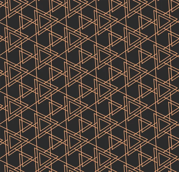 Continuous Abstract Graphic Poly Repeat Pattern. Golden Islamic Vector, Cell Lattice Texture. Technologie Dark Classic, fond — Image vectorielle