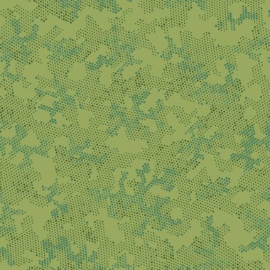 Haki Tekrarlanan Sanatsal Kamuflaj, Grafik Desen. Kusursuz Bej Daire, Camo Camo. Yeşil Benekli Kamuflaj, Grafiksel Doku. Kusursuz Vektör Deseni Tasarımı.