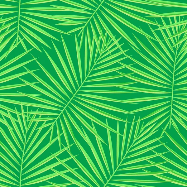 Foglia grafica tropicale ripetuta luminosa. Tessuto verde senza cuciture Trendy Vector. Vettore, modello, vettore botanico senza soluzione di continuità leggero — Vettoriale Stock