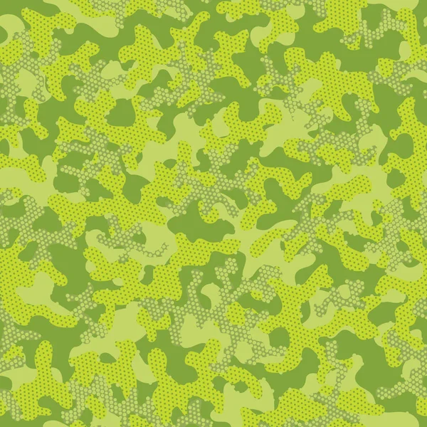 Камуфляж Бесшовный Хаки Повторяющиеся армейские графические обои. "Brown Camouflage Seamless Pattern". Оливковый повторяющийся военный векторный шаблон. Desert Seamless Color Vector design. Зеленый — стоковый вектор