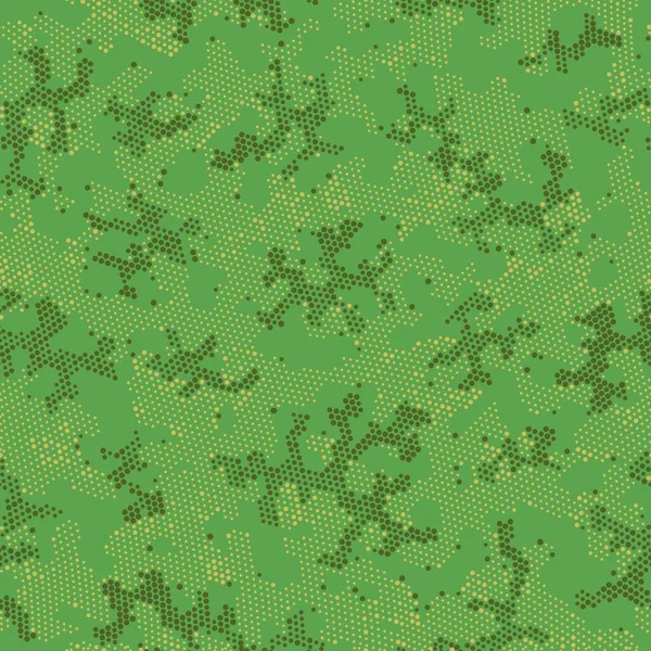 Camuflagem de ponto repetido marrom, impressão vetorial. Círculo Gráfico Verde Sem Costuras, Camo Art. Khaki repetiu camuflagem monocromática, envoltório vetorial. Design de padrão de vetor sem costura . —  Vetores de Stock