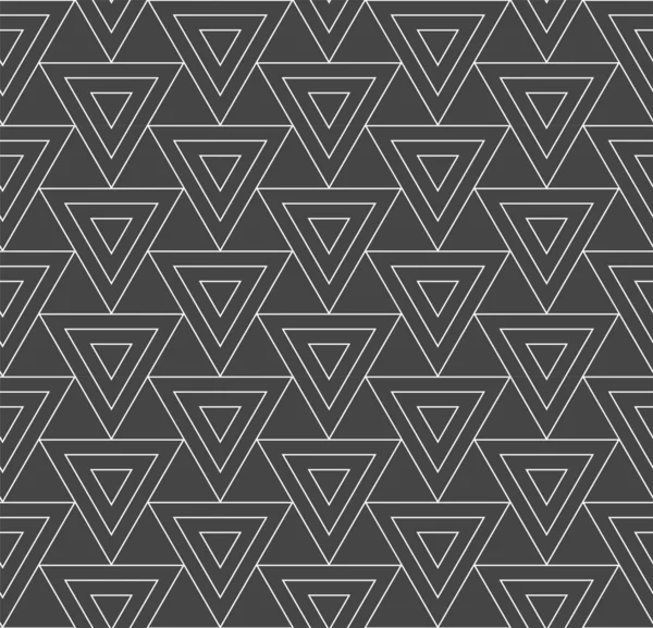 Triángulo gráfico de línea repetitiva, textura repetitiva. Patrón de rejilla de lujo de vectores lineales sin costura. Polivinílico clásico continuo, impresión — Archivo Imágenes Vectoriales