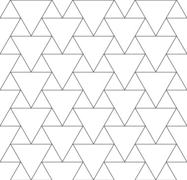 Sürekli Tek Renkli Vektör Ağı, Pleksus Dokusu. Kusursuz Ramazan Grafik Şablonu Şablonu. Siyah Üçgen 'i Tekrar Et, 