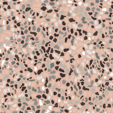 Terrazzo döşeme, pürüzsüz pembe desenli. Zemin, duvar, kiremit veya tekstil üzerindeki baskı için soyut vektör arkaplan tasarımı.
