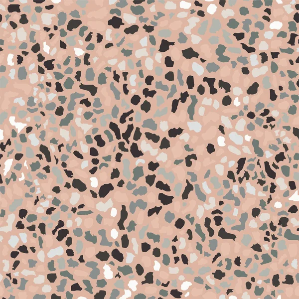 Terrazzo golv, sömlös rosa mönster konsistens. Abstrakt vektor bakgrund design för tryck på golv, vägg, kakel eller textil. — Stock vektor