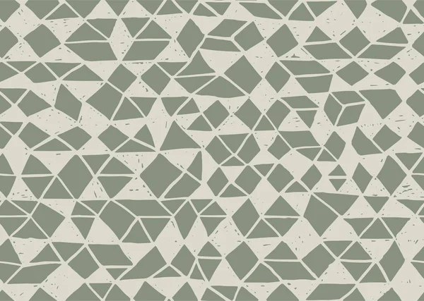 Triângulo desenhado à mão e padrão sem costura geométrica de linha. Moderno grunge design preto e branco. Scribble doodle textura. Modelo para impressão em tecido, têxtil ou papel . — Vetor de Stock