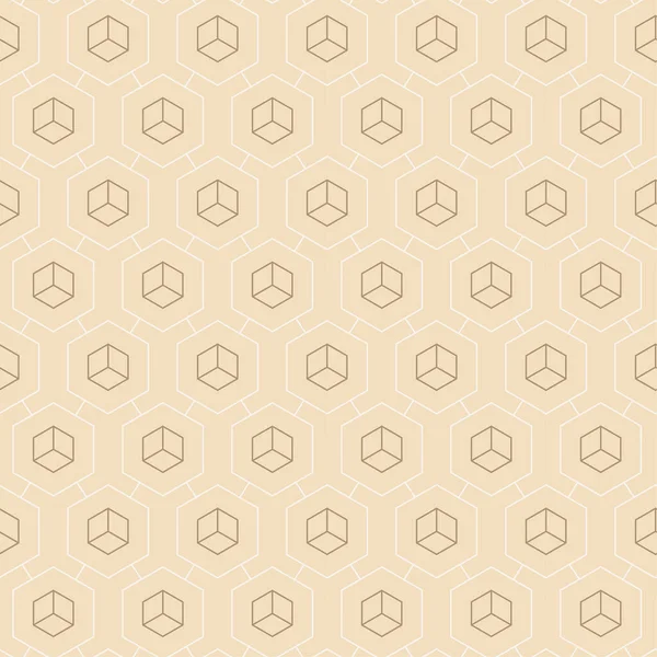 Nahtlos kachelbare grafische Zelle, Gitterstruktur. Continuous Ornament Vector Hexagon Print Pattern. Wiederholende White Web, Design — Stockvektor