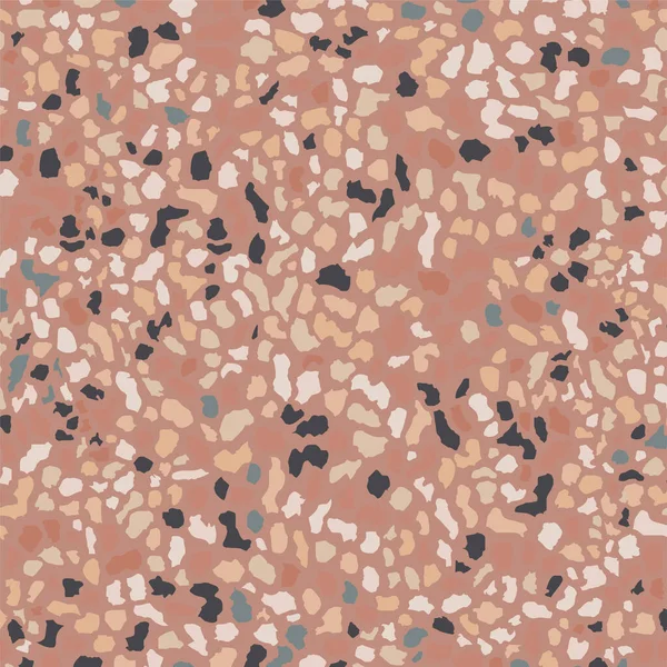 Sol en terrazzo, motif sans couture, texture de fond marron. Conception vectorielle abstraite pour impression sur sol, mur, carrelage ou textile. — Image vectorielle