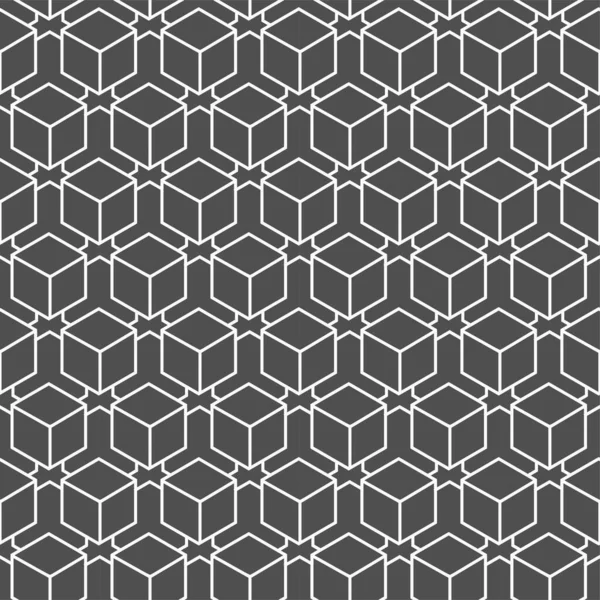 Continuous Wave Graphic Rhombus, Decoração Textura. Repetitivo Black Vector Cell Deco Pattern. Repetir tecnologia de ornamento , — Vetor de Stock