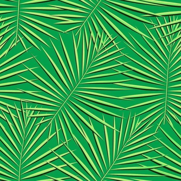 Öko ismétlődő Palm Vector Art. Zöld Zökkenőmentes Hawaii Grafikai Textil. Mintázat, Fényes ismétlődő természet vektor háttér. Trópusi, — Stock Vector