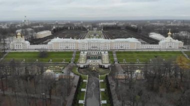 Havadan görünümü Peterhof Sarayı, Saint-Petersburg, Rusya Federasyonu