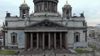 St Isaacs Katedrali Saint-Petersburg, Rusya - havadan drone görünümü panorama