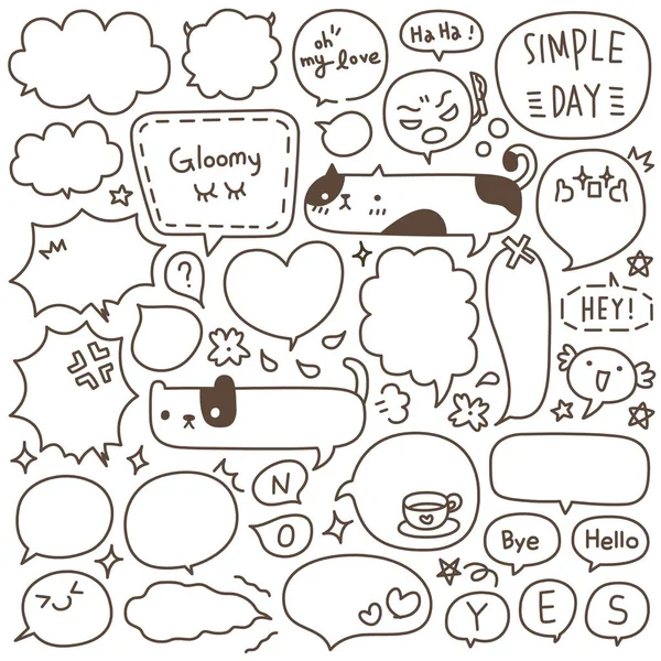 Elle çizilmiş konuşma ve düşünce kabarcıklar Doodle