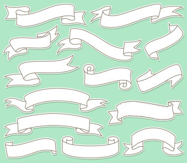 Elle çizilmiş şerit afiş kümesi