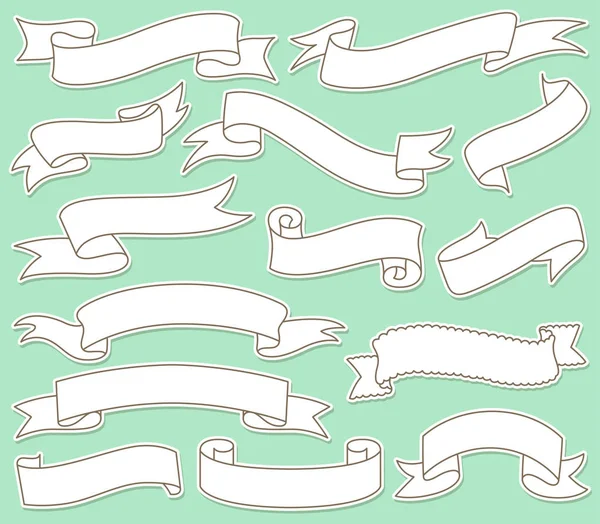 Elle çizilmiş şerit afiş kümesi