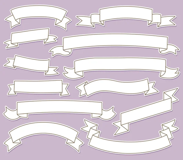 Elle çizilmiş şerit afiş kümesi