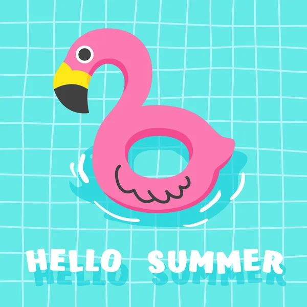 Şirin Yaz Şatosu Havuzda Yüzüyor. Flamingo.