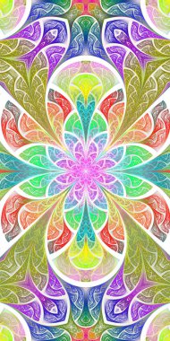 Renkli çiçek desenleri vitray şeklinde. Davetiyeler, defter kapakları, telefon kılıfları, kartpostallar, duvar kağıtları gibi şeyler için kullanabilirsiniz. Yaratıcı tasarım için sanat.