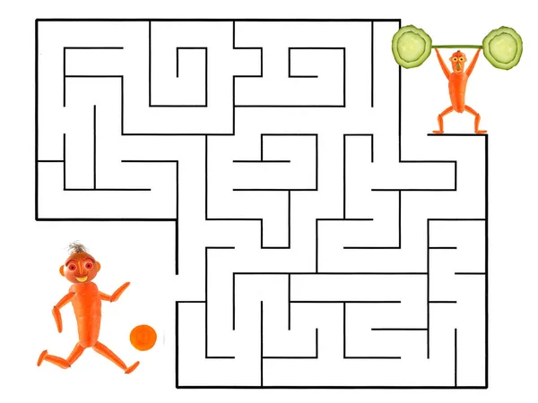 Funny Maze Game Preschool Children Illustration Logical Education Children Preschool — Stock Photo, Image