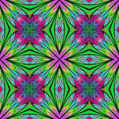 Renkli cam pencere stilinde güzel, kusursuz çiçek deseni. Davetiyeler, defter kapakları, telefon kılıfları, kartpostallar, duvar kağıtları gibi şeyler için kullanabilirsiniz.. 