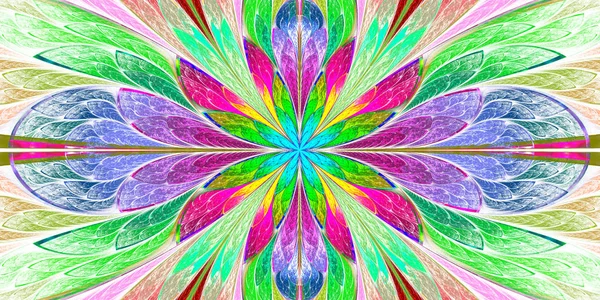 Multicolored Beautiful Fractal Pattern Stained Glass Window Style You Can — Stock Photo, Image