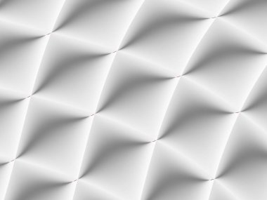 3D dekore edilmiş beyaz ve açık gri edikula yinelenen bir desen. Arka planlar, şablonlar, arka planında, yüzey, Tekstil ve kumaş tasarımlar için futuristik geometrik monokrom tasarım