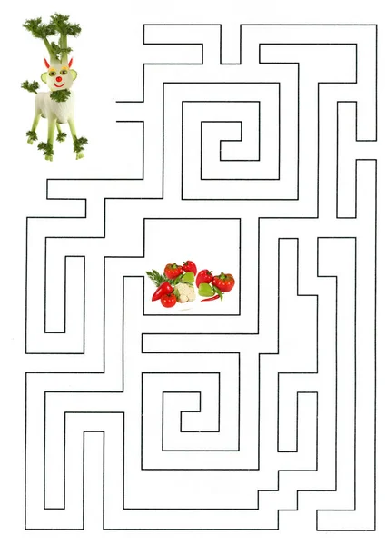 Amuzant Joc Labirint Pentru Copii Preșcolari Ilustrarea Educației Logice Pentru — Fotografie, imagine de stoc