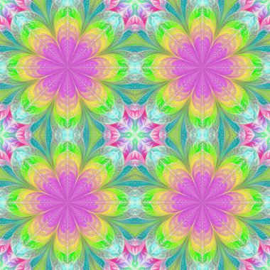 Fraktal tasarım güzel sorunsuz çiçek deseni. Yaratıcı tasarım, sanat ve eğlence için resimler. 
