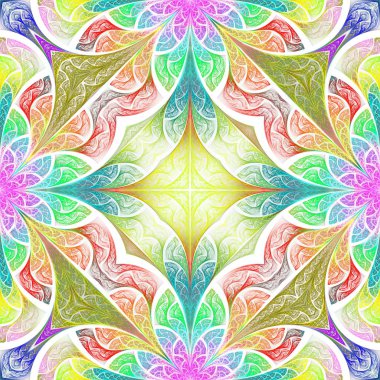 Renkli çiçek desenleri vitray şeklinde. Davetiyeler, defter kapakları, telefon kılıfları, kartpostallar, duvar kağıtları gibi şeyler için kullanabilirsiniz. Yaratıcı tasarım için sanat.