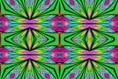 Renkli çiçek desenleri, vitray şeklinde. Davetiyeler, defter kapakları, telefon kılıfları, kartpostallar, duvar kağıtları gibi şeyler için kullanabilirsiniz. Yaratıcı tasarım için sanat.