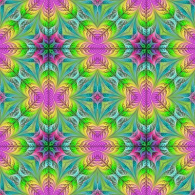 Fraktal tasarım güzel sorunsuz çiçek deseni. Yaratıcı tasarım, sanat ve eğlence için resimler. 