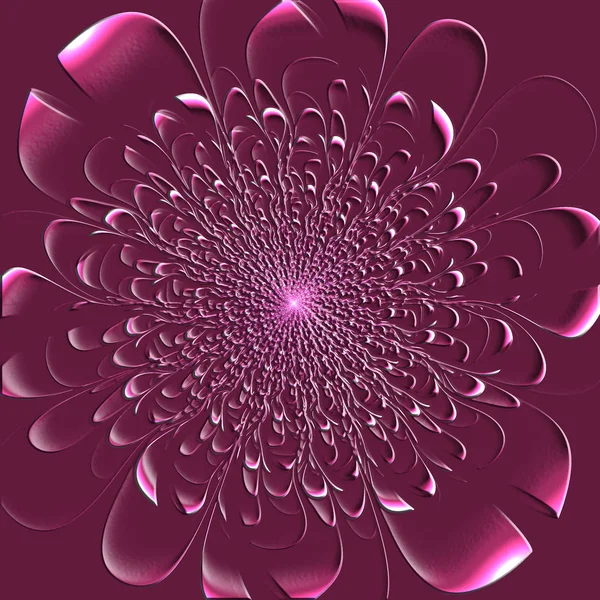 Beautiful Pink Flower Embossed Effect Purple Background Artwork Creative Design — Stock Photo, Image