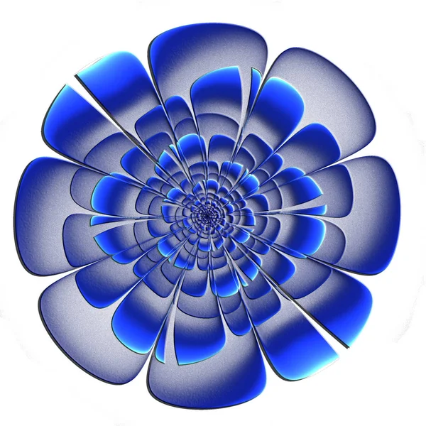 Gyönyörű Kék Virág Design Fraktál Dombornyomott Hatása Grafika Kreatív Design — Stock Fotó