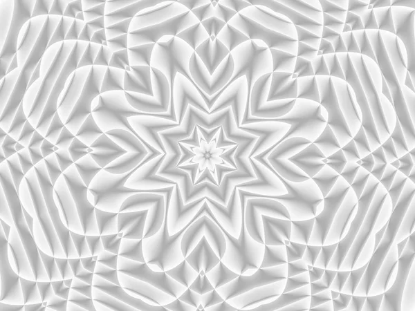 白や明るい灰色の未来花模様 背景テンプレート テキスタイルのデザインを単色デザイン レンダリング図 — ストック写真