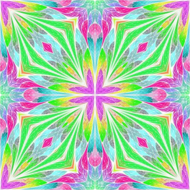 Renkli çiçek desenleri, vitray şeklinde. Davetiyeler, defter kapakları, telefon kılıfları, kartpostallar, duvar kağıtları gibi şeyler için kullanabilirsiniz. Yaratıcı tasarım için sanat.