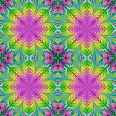 Fraktal tasarım güzel sorunsuz çiçek deseni. Yaratıcı tasarım, sanat ve eğlence için resimler. 