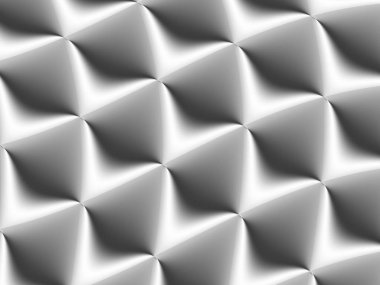 3D dekore edilmiş beyaz ve açık gri edikula yinelenen bir desen. Arka planlar, şablonlar, arka planında, yüzey, Tekstil ve kumaş tasarımlar için futuristik geometrik monokrom tasarım