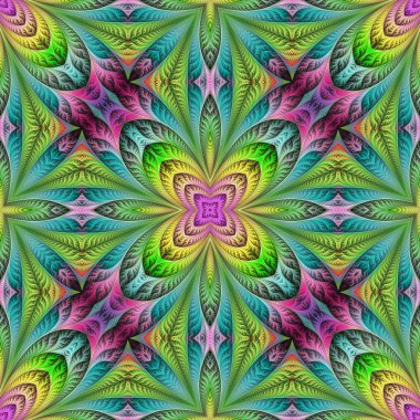 Fraktal dizaynda çiçek deseni. Yaratıcı tasarım, sanat ve eğlence için sanat. 