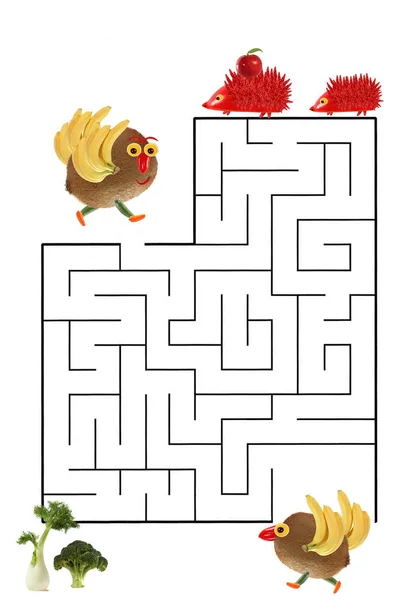 Amuzant Joc Labirint Pentru Copii Preșcolari Ilustrarea Educației Logice Pentru — Fotografie, imagine de stoc