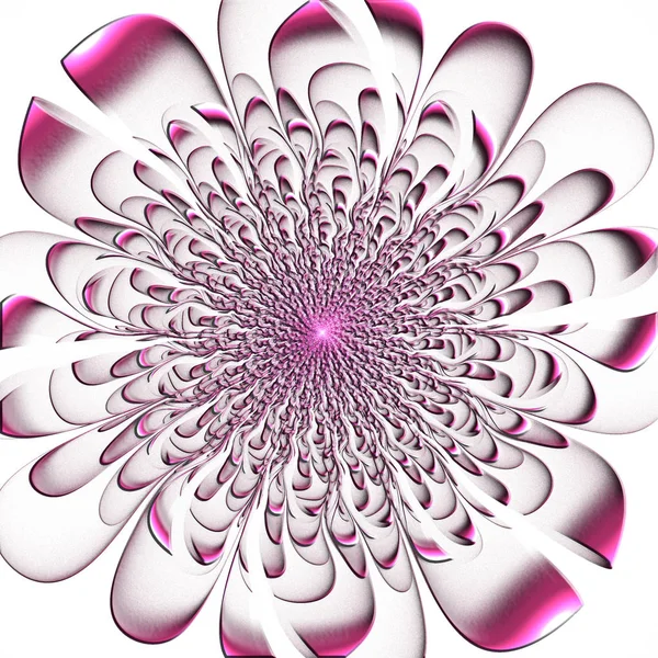 Vacker Rosa Blomma Med Reliefeffekt Vit Bakgrund Konstverk För Kreativ — Stockfoto