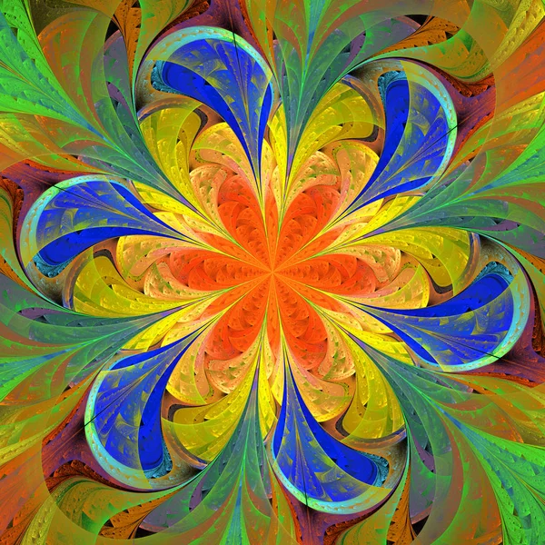 Fleur Fractale Multicolore Dans Style Vitrail Vous Pouvez Utiliser Pour — Photo
