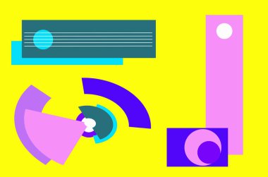 Parlak renkli arka planda avangart bir tarzda. Kutlama ve reklam için doku birimleri.