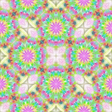 Fraktal tasarımında çok renkli çiçek deseni. Davetiyeler, defter kapakları, telefon servis taleplerini, kartpostallar, kartları, duvar kağıtları için bunu kullanabilirsiniz. Yaratıcı tasarım, sanat ve eğlence için resimler.