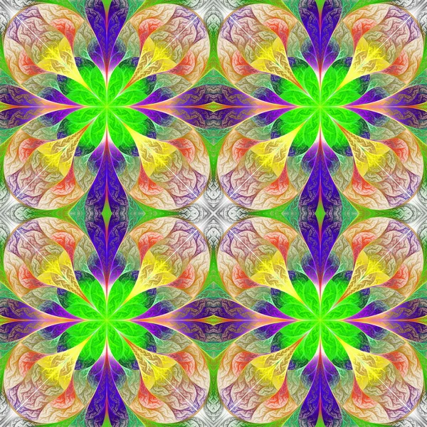 Patrón Flores Multicolor Diseño Fractal Puede Usarlo Para Invitaciones Portadas —  Fotos de Stock