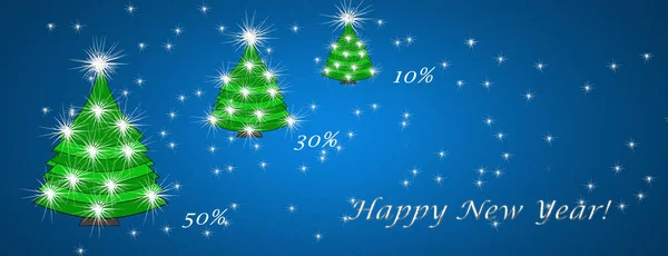 Christmas New Year Discount Card Concept Discounts — Stock Photo, Image