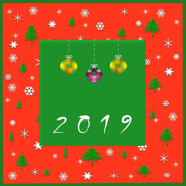 Weihnachten Und Ein Frohes Neues Jahr Winterkonzept 2019 — Stockfoto