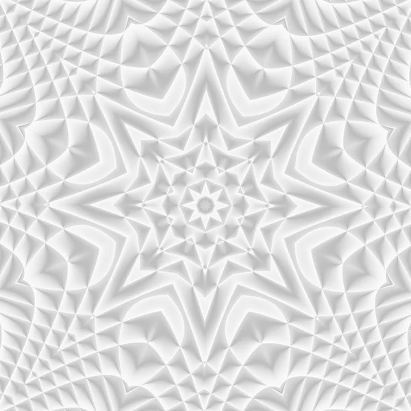 白や明るい灰色の未来花模様 背景テンプレート テキスタイルのデザインを単色デザイン レンダリング図 — ストック写真
