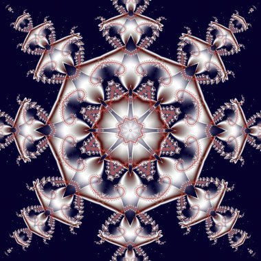 Muhteşem fraktal arka plan daire süsleme ile. Kar taneleri ajur modeli. Mary Noel ve mutlu yeni yıl Tema. 